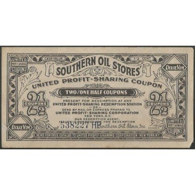 Florida - Southern Oil Stores, 2 1/2 Coupons ND1940's