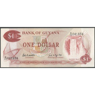 Guyana, 1 Dollar ND1989 Firma 7 P21f