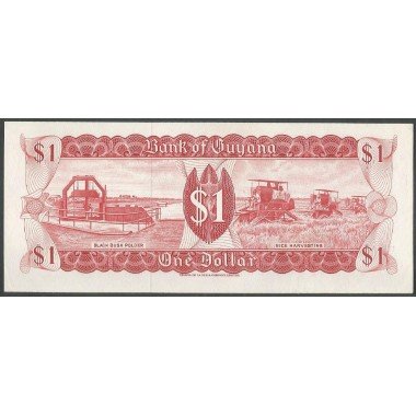 Guyana, 1 Dollar ND1989 Firma 7 P21f