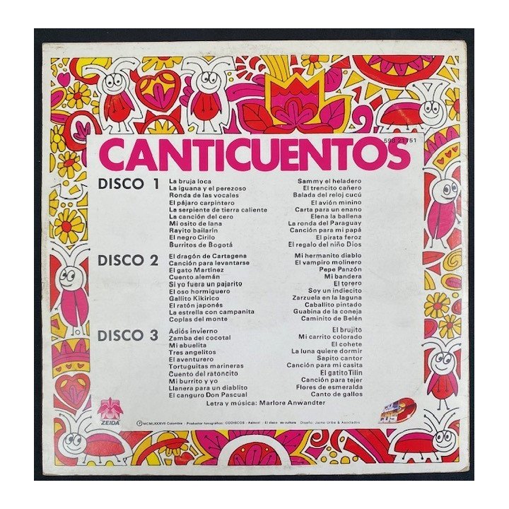 Canti cuentos Vol 1 2 y 3 - Colombia 1987 reverso