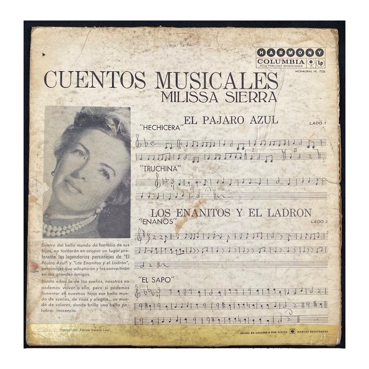 Milissa Sierra Cuentos musicales - Colombia reverso