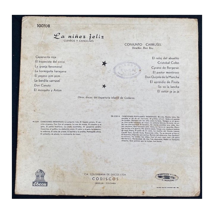Conjunto Carrusel La niñez feliz - Colombia reverso
