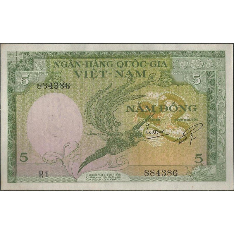 Vietnam Sur, 5 Dong ND1955 P2a