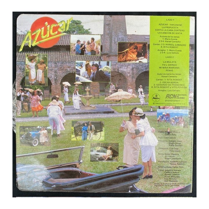 Azucar Musica original de la serie de TV - Colombia 1990 reverso