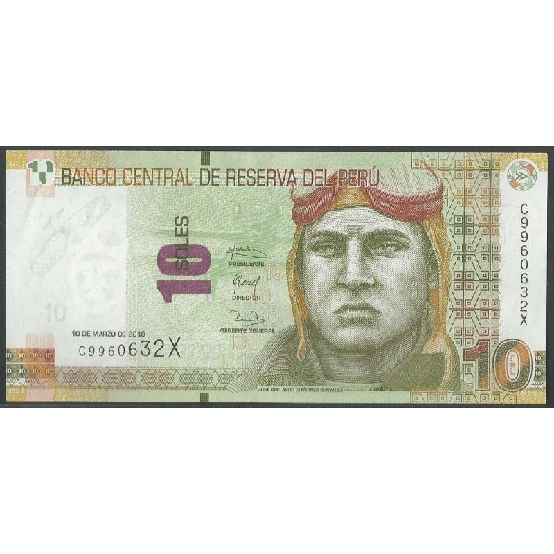 Peru, 10 Soles 10 Mar 2016 P192
