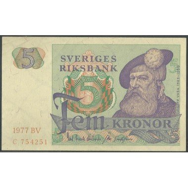 Suecia, 5 Kronor 1977 P51d