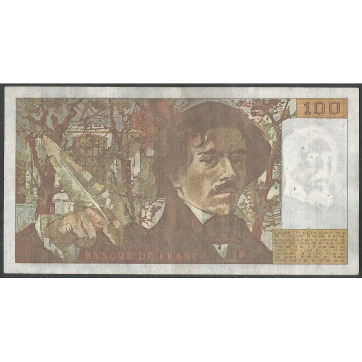 Francia 100 Francs 1980 P154b reverso