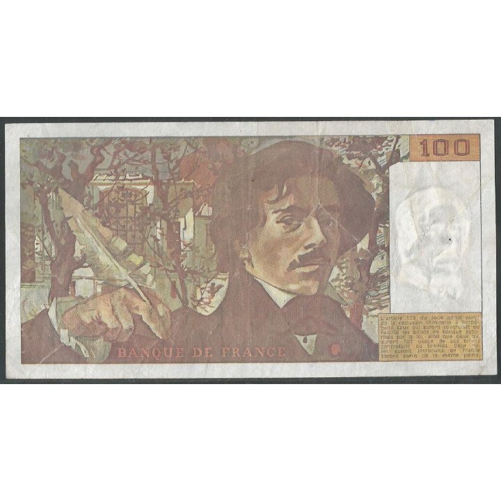 Francia 100 Francs 1990 P154e reverso