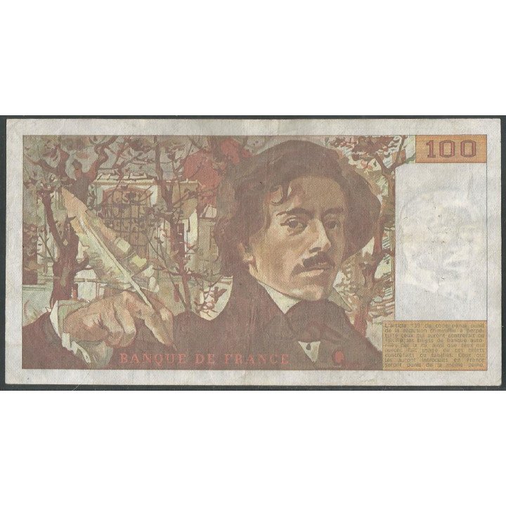 Francia 100 Francs 1989 P154d reverso