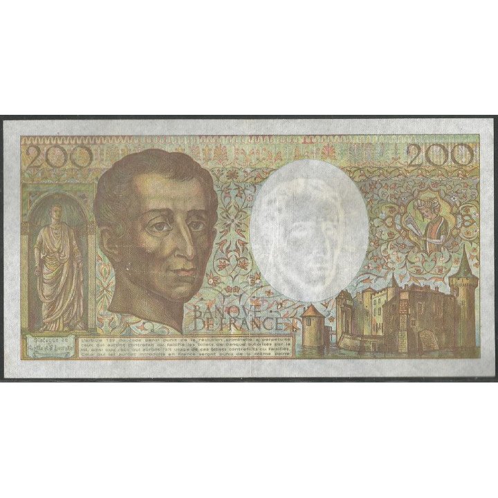 Francia 200 Francs 1990 P155d reverso