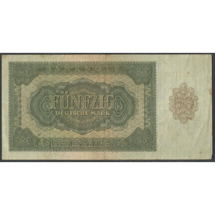 Alemania Democratica 50 Mark 1948 P14b reverso