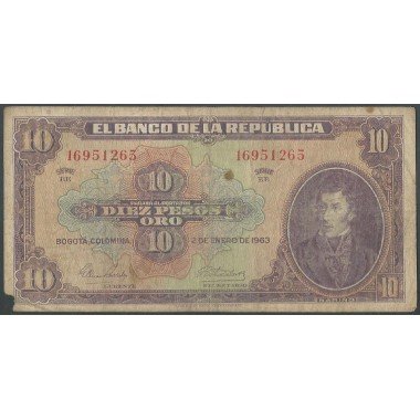 Billete de 10 Pesos 2 Ene 1963 8 Dig. BGW178