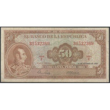 Billete de 50 Pesos 12 oct 1967 BGW261