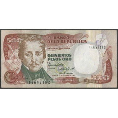 Billete de 500 Pesos 12 Oct 1987 BGW400