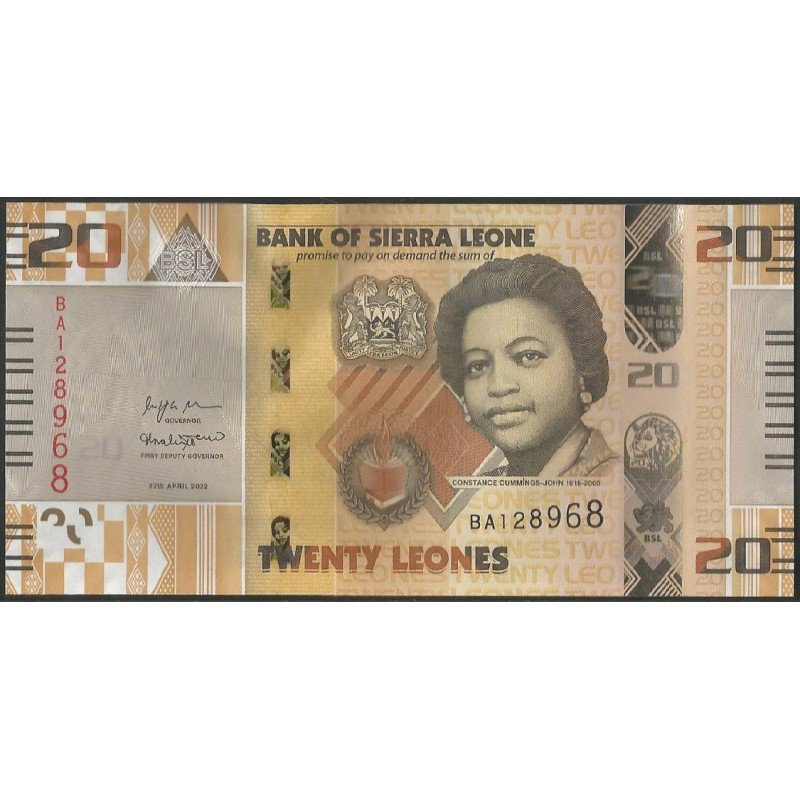 Sierra Leona, 20 Leones 27 Abr 2022 P38
