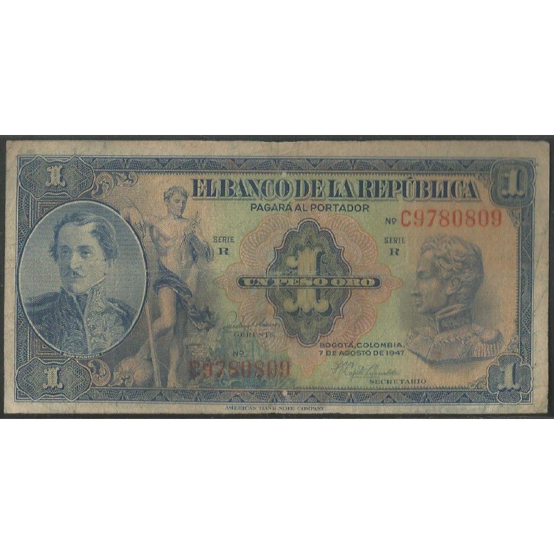Billete de 1 Peso 7 ago 1947 C BGW035