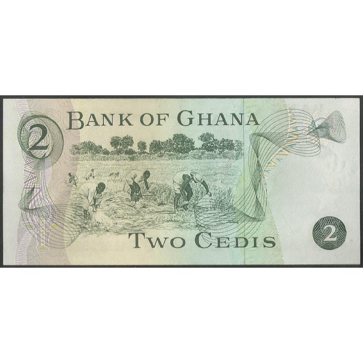Ghana 2 Cedis 2 Ene 1977 P14c reverso