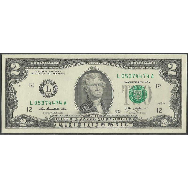 Estados Unidos, 2 Dollars 2013 L P538