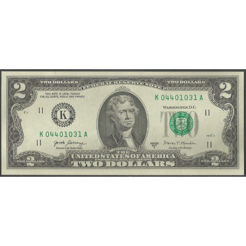 Estados Unidos, 2 Dollars 2017A K PNew