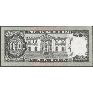 Bolivia, 1.000 Pesos Bolivianos D 25 Jun 1982 Serie D P167a