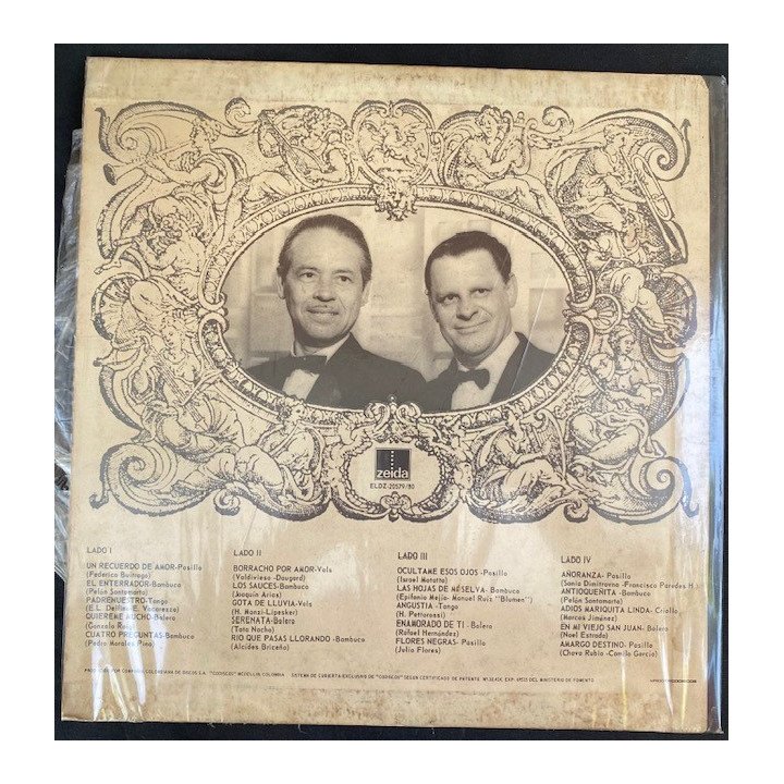 El dueto de antaño Antologia de la cancion de ayer (2 Vinilos) - Colombia reverso