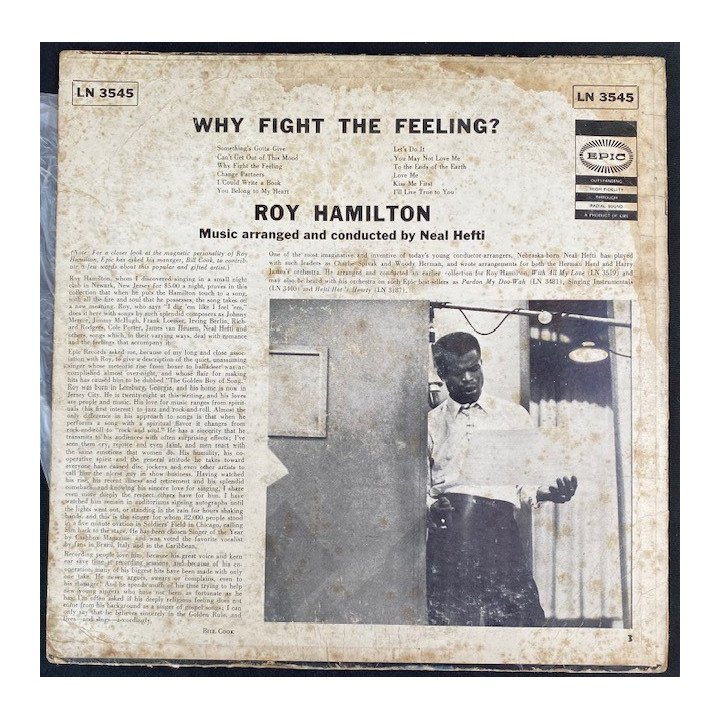 Roy Hamilton Why fight the feeling ? - USA 1977 reverso