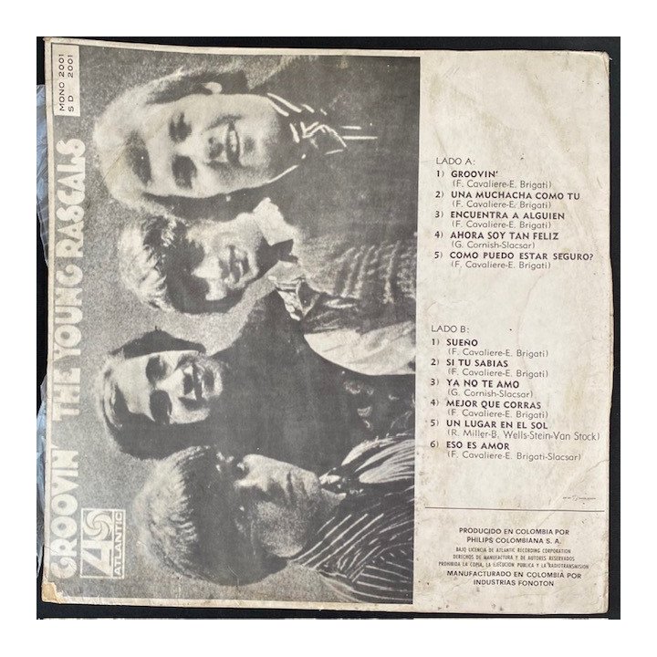 The Young Rascals Groovin' - Colombia 1967 reverso