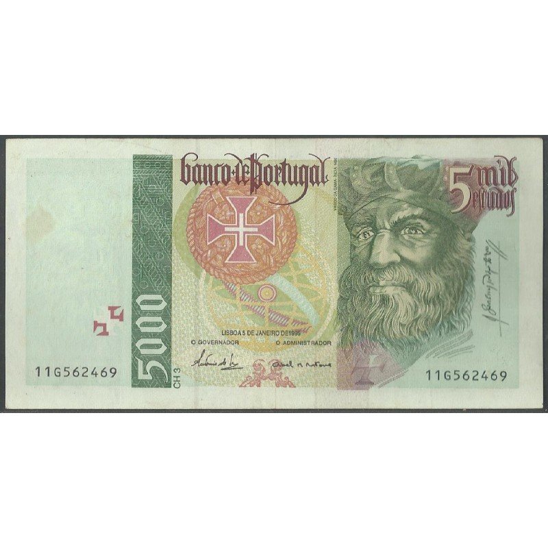 Portugal, 5.000 Escudos 5 Ene 1995 P190a