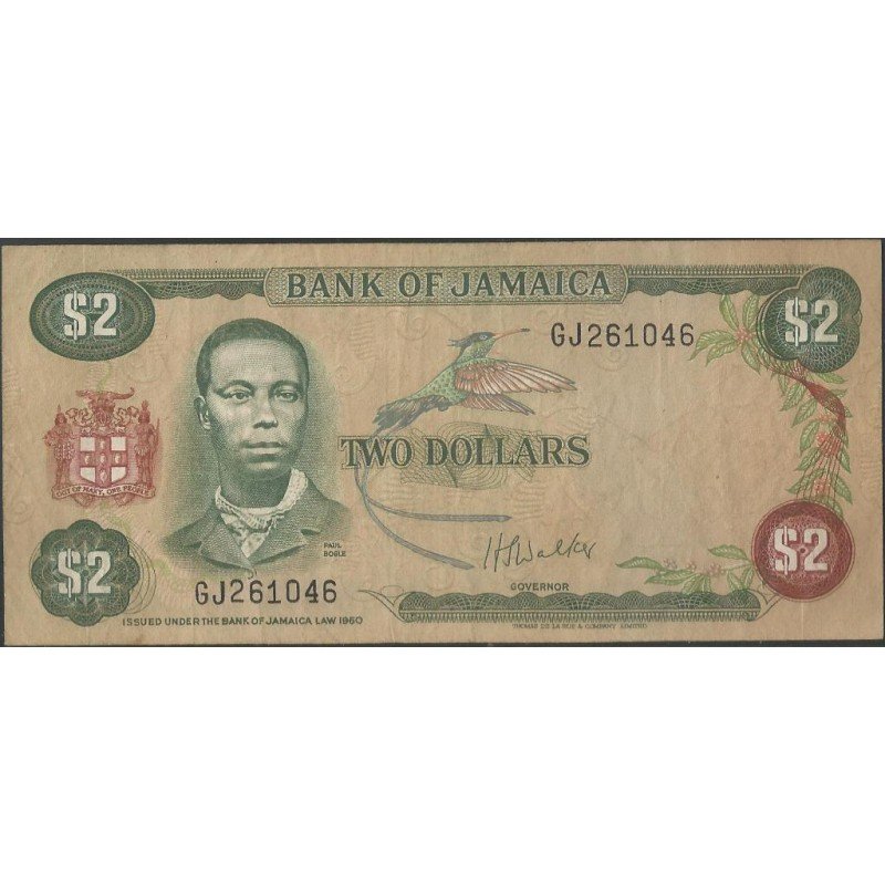 Jamaica, 2 Dollars L1960 (1976) P60b