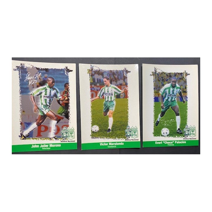 Atletico Nacional Juego de postales oficiales 17 Unidades reverso