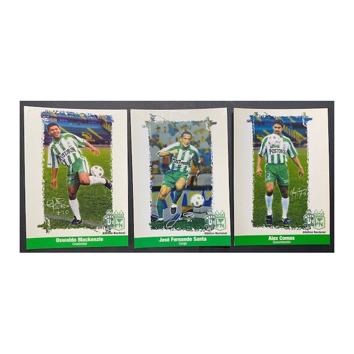 Atletico Nacional Juego de postales oficiales 17 Unidades reverso