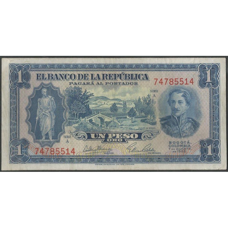 Billete de 1 Peso 7 Ago 1953 BGW043