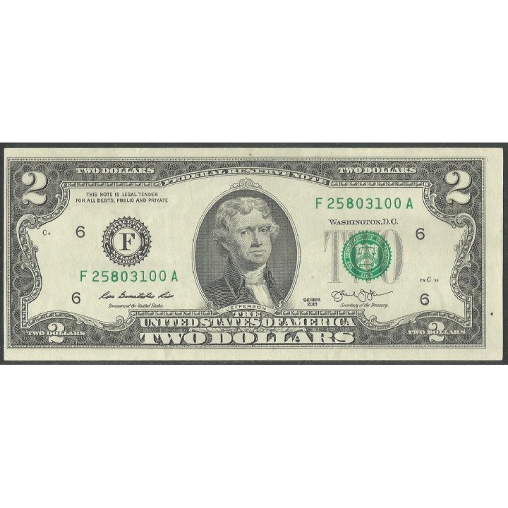 Estados Unidos 2 Dollars 2013 F P538 Descentrada