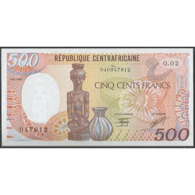 Rep. Centro Africana, 500 Francs 1 Ene 1987 P14c