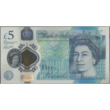 Inglaterra, 5 Pounds 2015 P394a