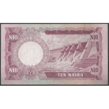 Nigeria, 10 Naira ND1974-84 Firma 3 P17c