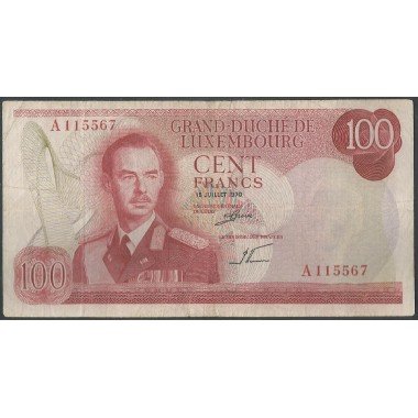 Luxemburgo, 100 Francs 15 Jul 1970 P56a