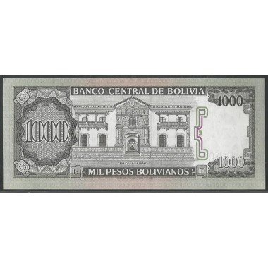 Bolivia, 1.000 Pesos Bolivianos D 25 Jun 1982 Serie J P167a