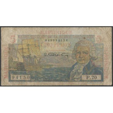 Martinica, 5 Francs ND1947-9 P27a