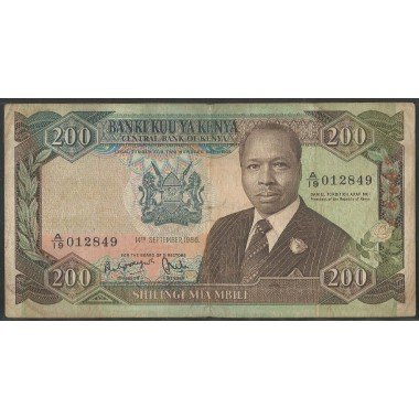 Kenya, 200 Shillings 14 Sep 1986 P23Aa