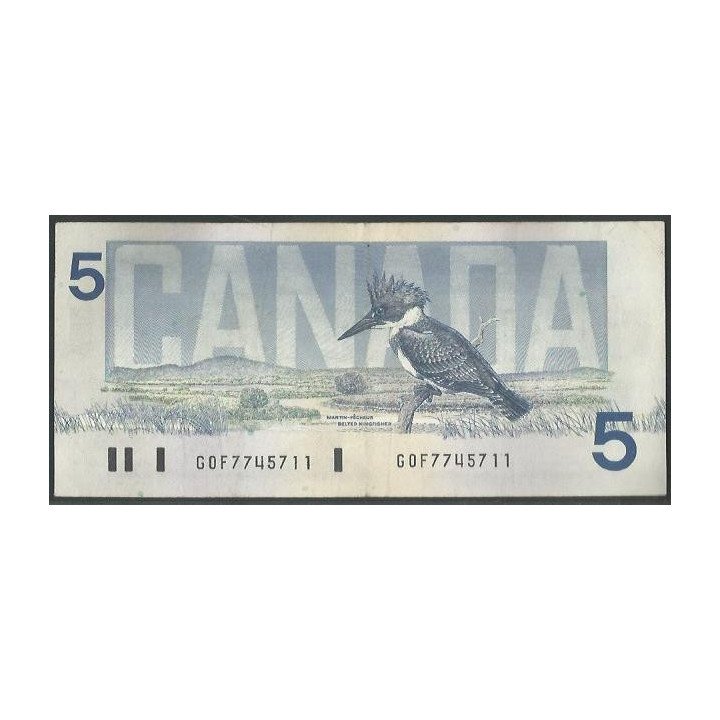 Canada 5 Dollars 1986 P95c reverso