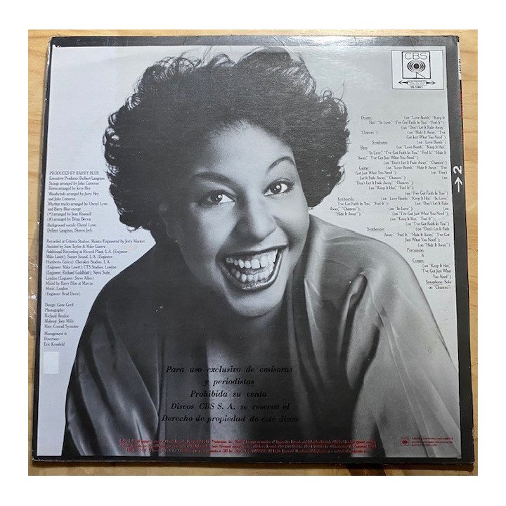 Cheryl Lynn In love Colombia 1979 reverso