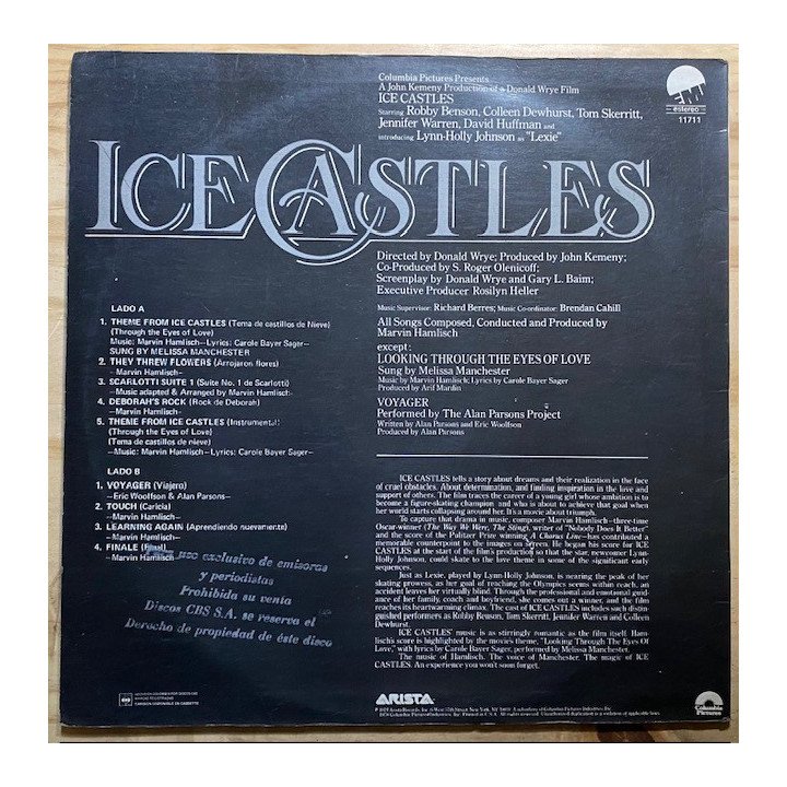 Ice Castles Banda sonora - Colombia 1979 reverso