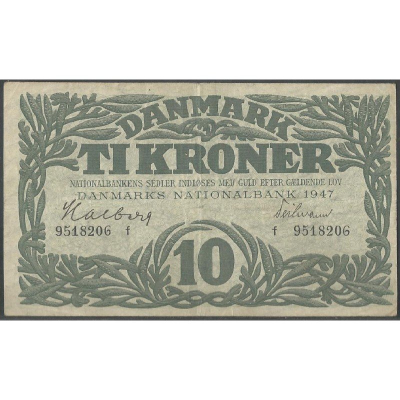 Dinamarca, 10 Kroner 1947 P37e