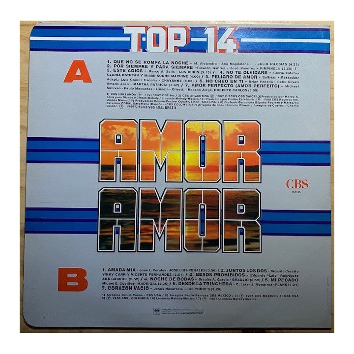 Top 14 Volumen 4 - Colombia 1988 reverso