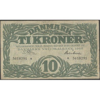 Dinamarca, 10 Kroner 1948 P37f