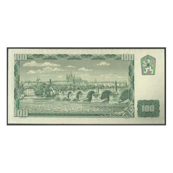 Checoeslovaquia 100 Korun 1961 Serie X P91i reverso