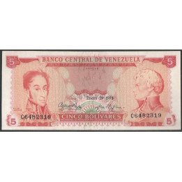 Venezuela 5 Bolivares 29 Ene 1974 C 7 Dig P50h