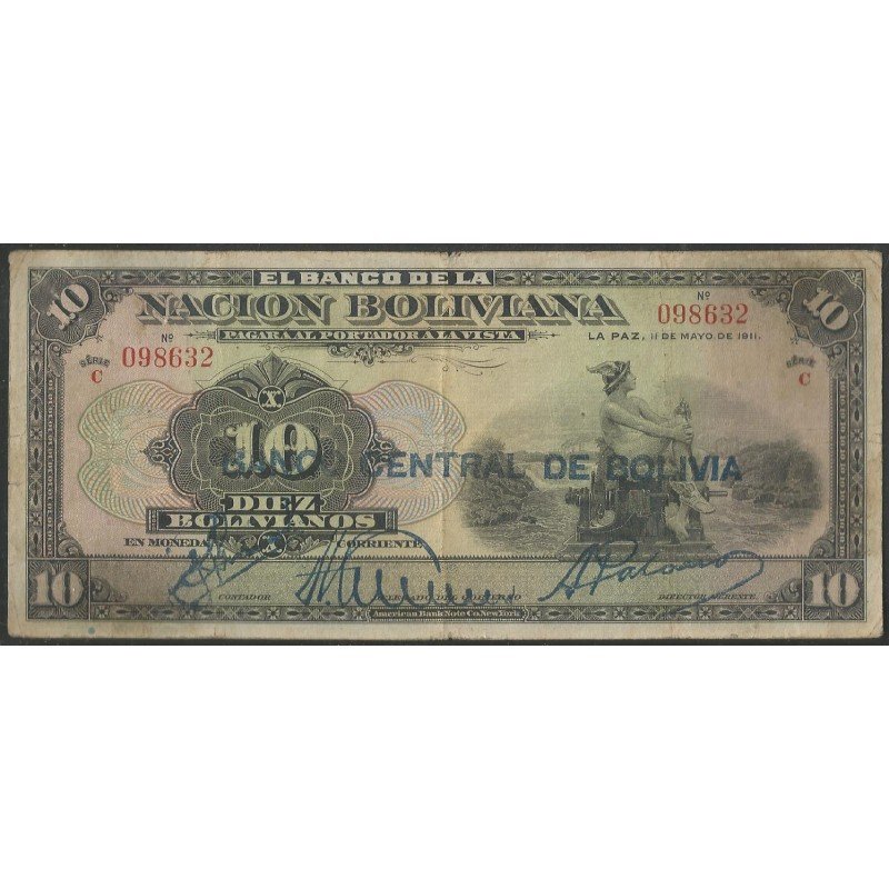 Bolivia, 10 Bolivianos ND1929 Serie C P114a