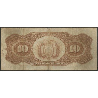 Bolivia, 10 Bolivianos ND1929 Serie C P114a